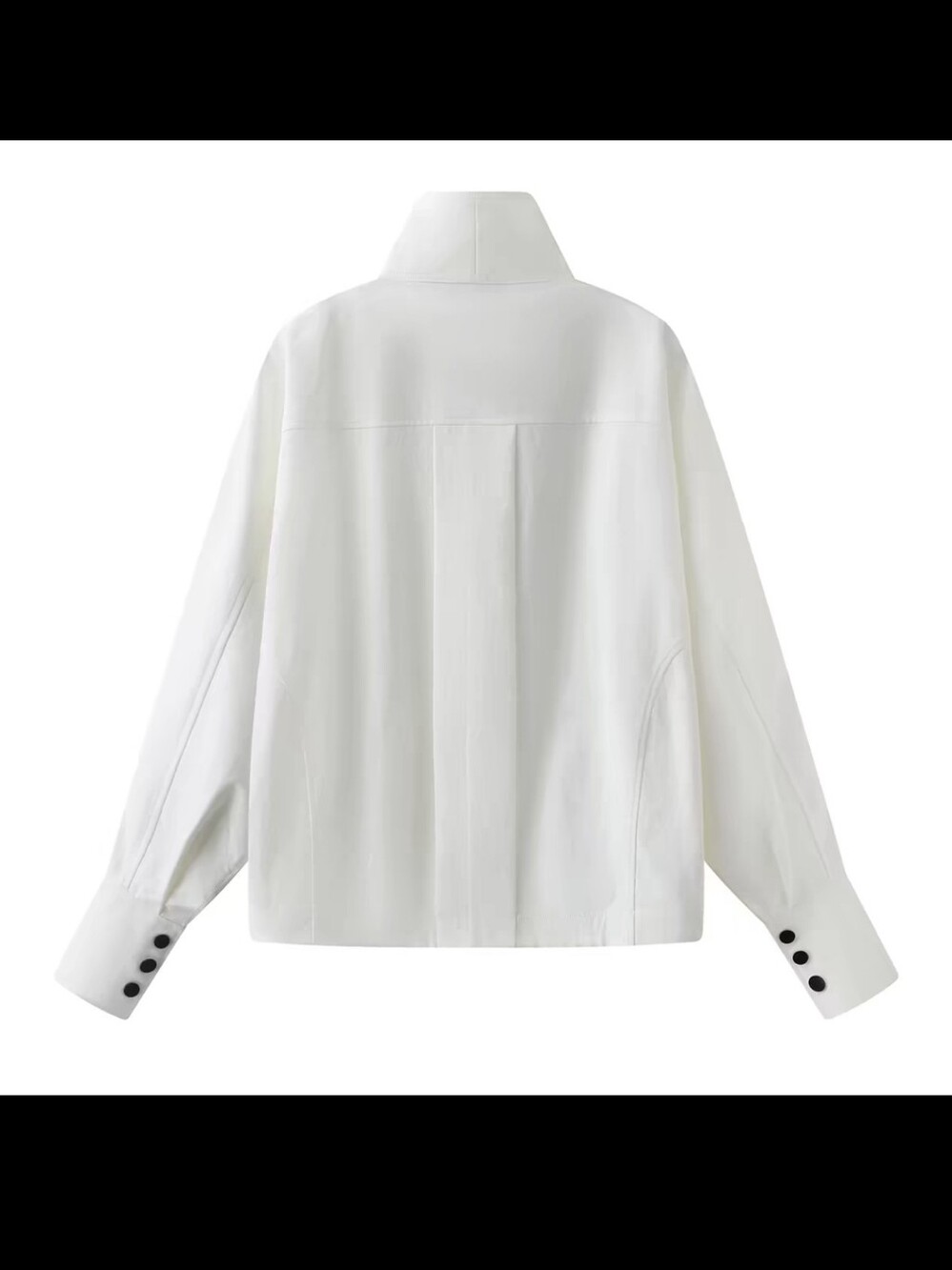High-Collar Button-Front Jacket - Picture 2 of 7